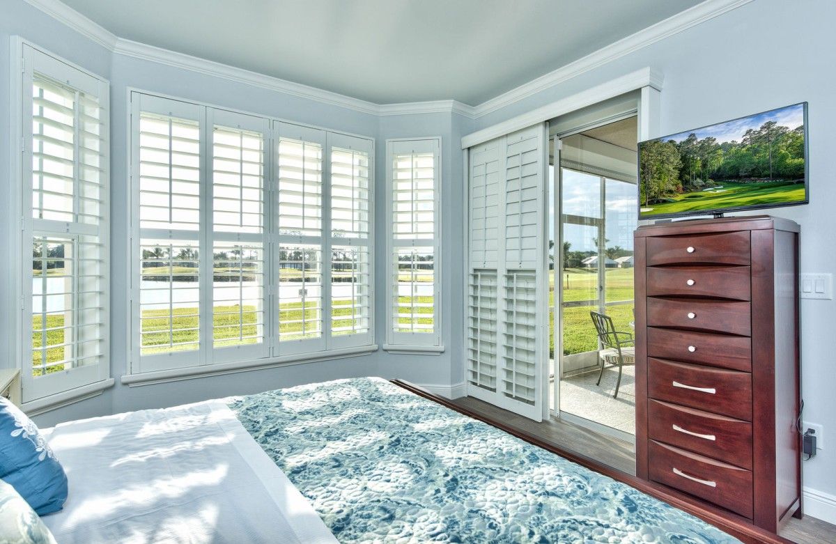 Luxurious bedroom view from vacation rental